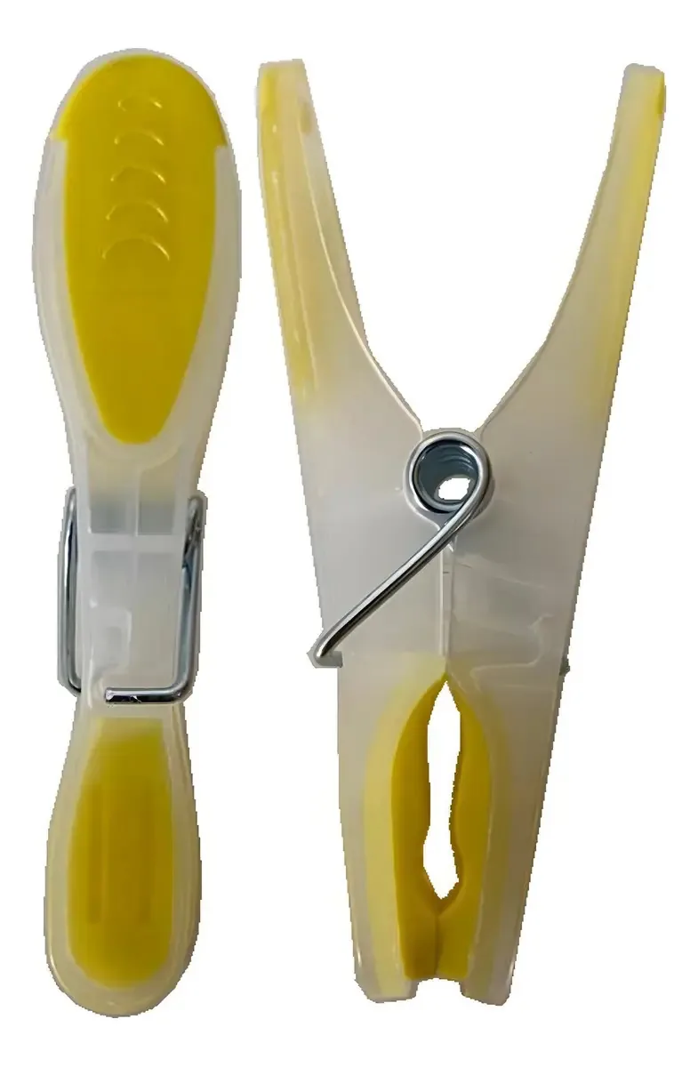 Kit 36 Prendedores De Roupas Modelo Silic Amarelo