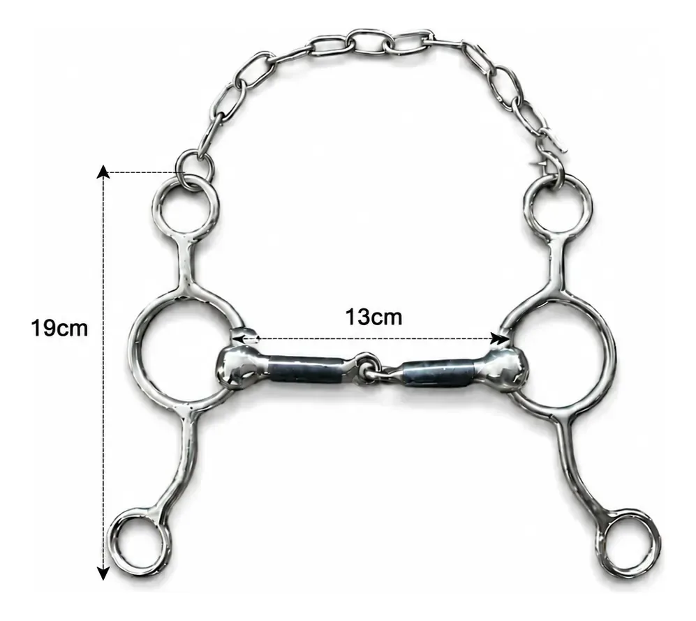 Freio Bridão Levantador Articulado em Aço Inox para Cavalos