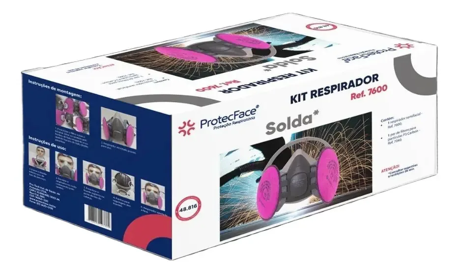 Máscara Protecface Semi-facial 7600 Com Filtro P2 Indústria e Construção