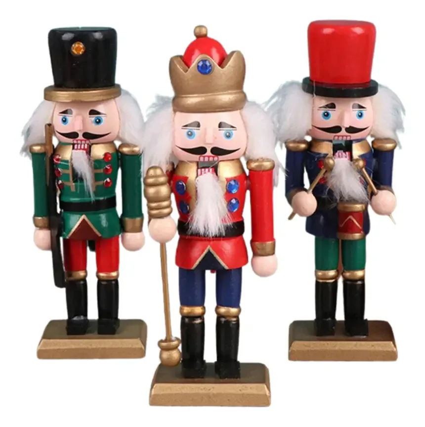 Kit Bonecos Quebra Nozes Soldado Decoração Natal Madeira