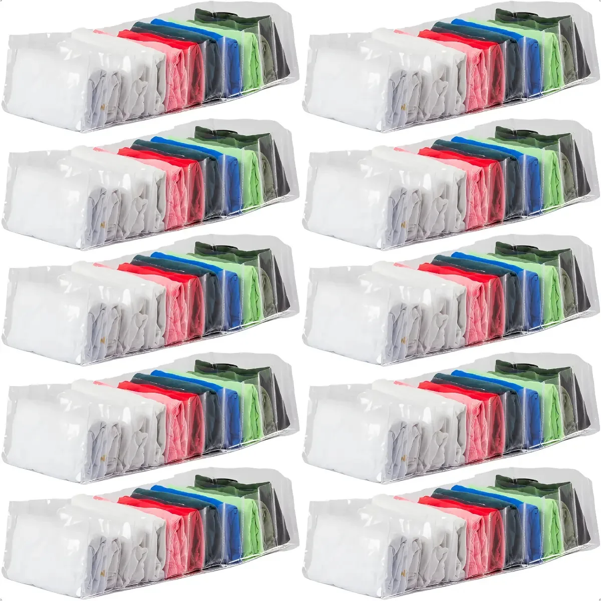 Kit Colmeia Organizadora 10 Un Camisetas Roupa Íntima Shorts Branco