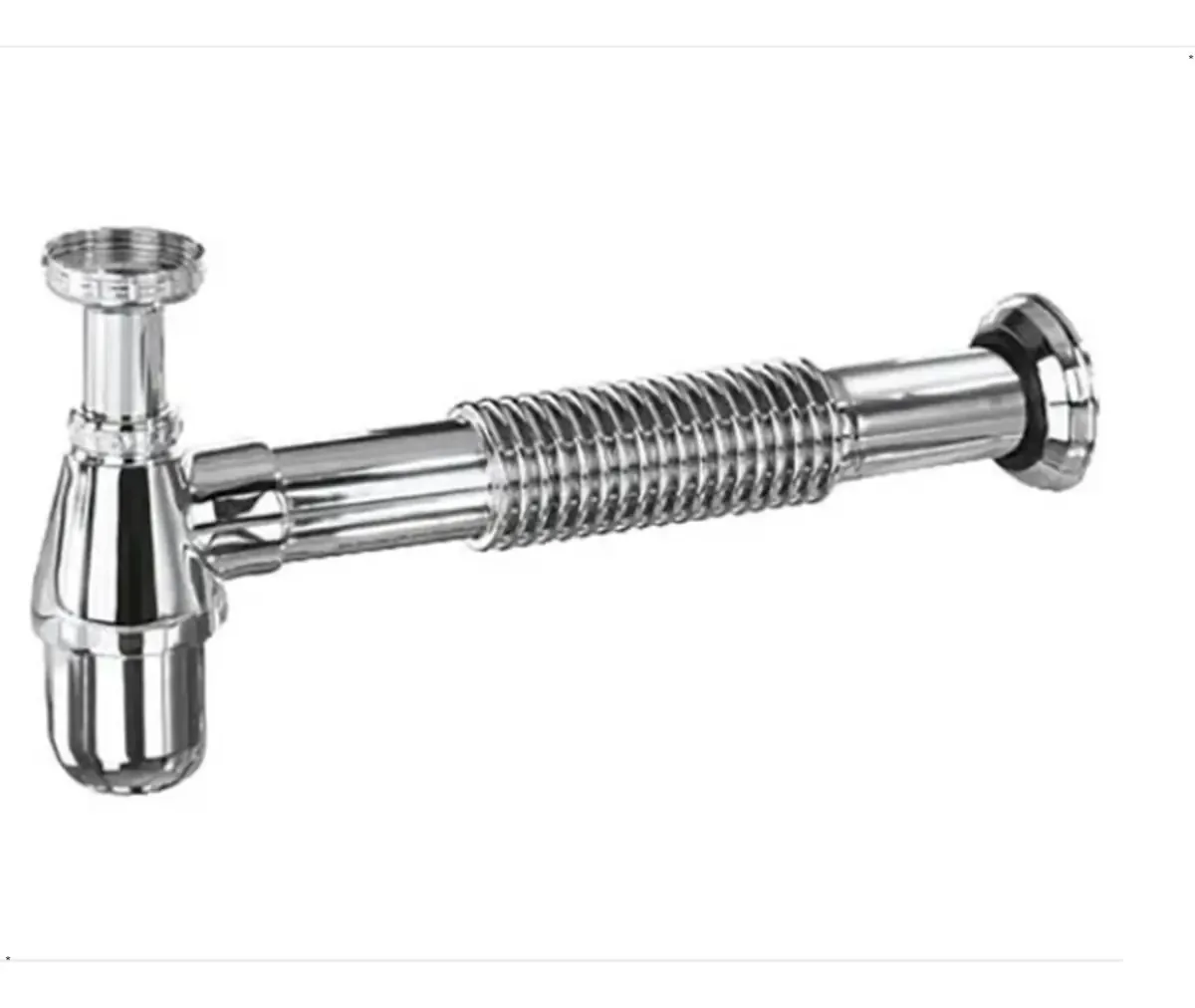 Sifão Copo Sanfonado Universal Pvc Cromado Esteves