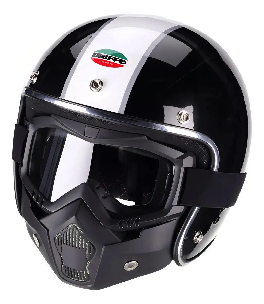 Capacete B-45 Origine Preto Pérola Branco