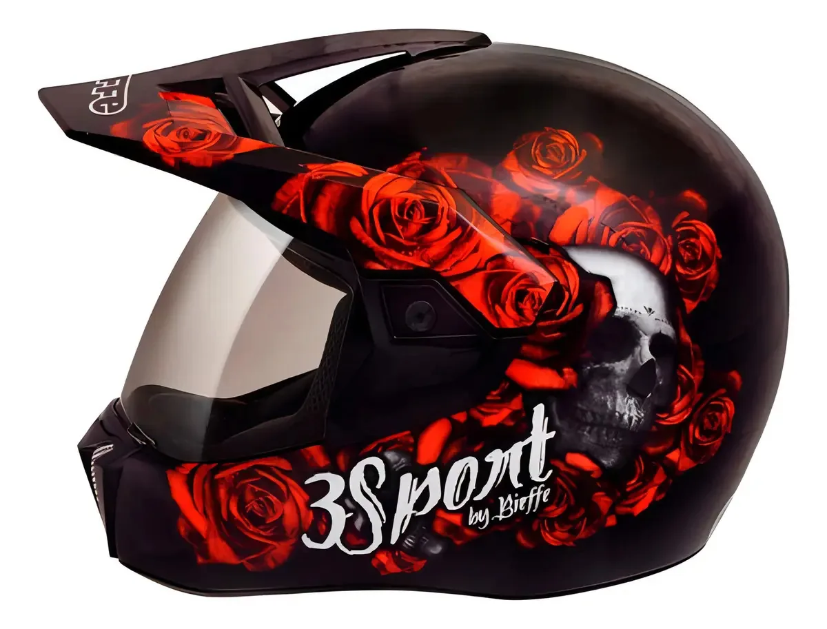 Capacete Bieffe 3 Sport Fortress Preto Vermelho Tamanho 58
