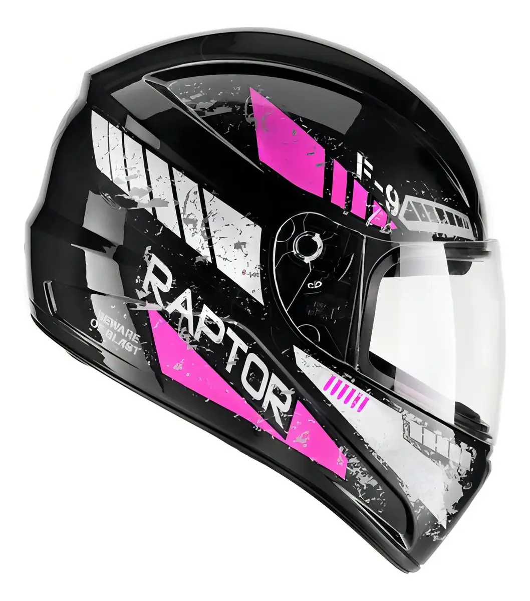 Capacete Fly F-9 Raptor Preto E Rosa 58
