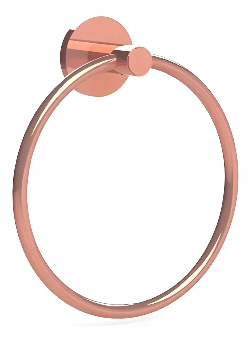 Porta Toalha Banho Argola Bello Rose Gold Romar