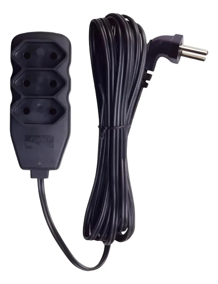 Filtro De Linha Tomada 90 Graus 3 Tomadas Preto 127v/220v
