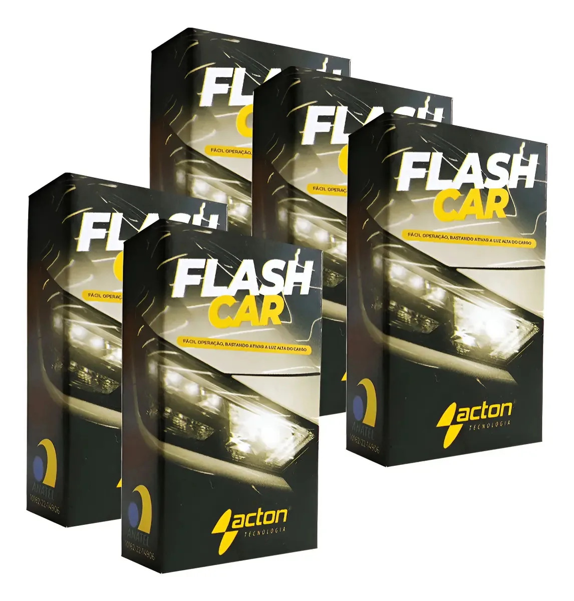 Kit 5 Controles Remotos Aciona Por Luz Farol Tx Flash Car Preto