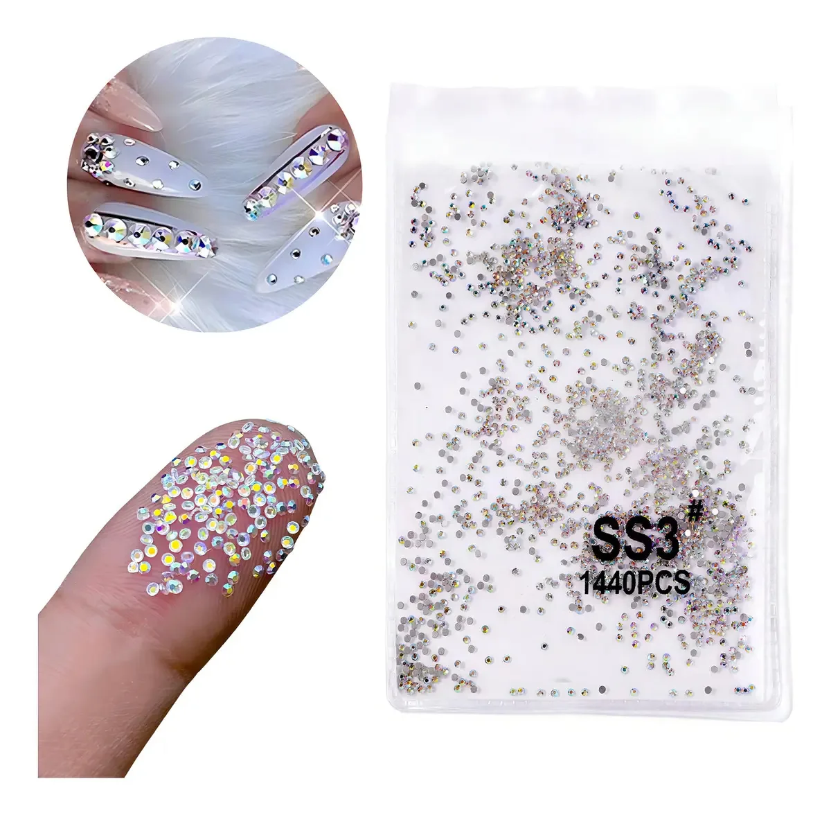1440 Un Strass Para Decoração De Unha Nail Arte Pedrinhas