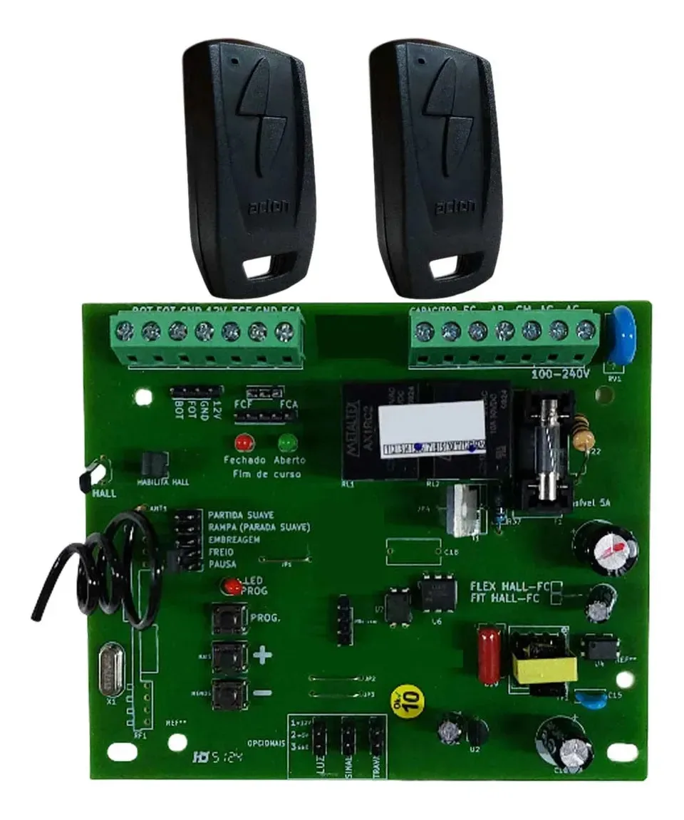Placa Acton AC4 Hall Borne Motor Portão com 2 Controles Tx