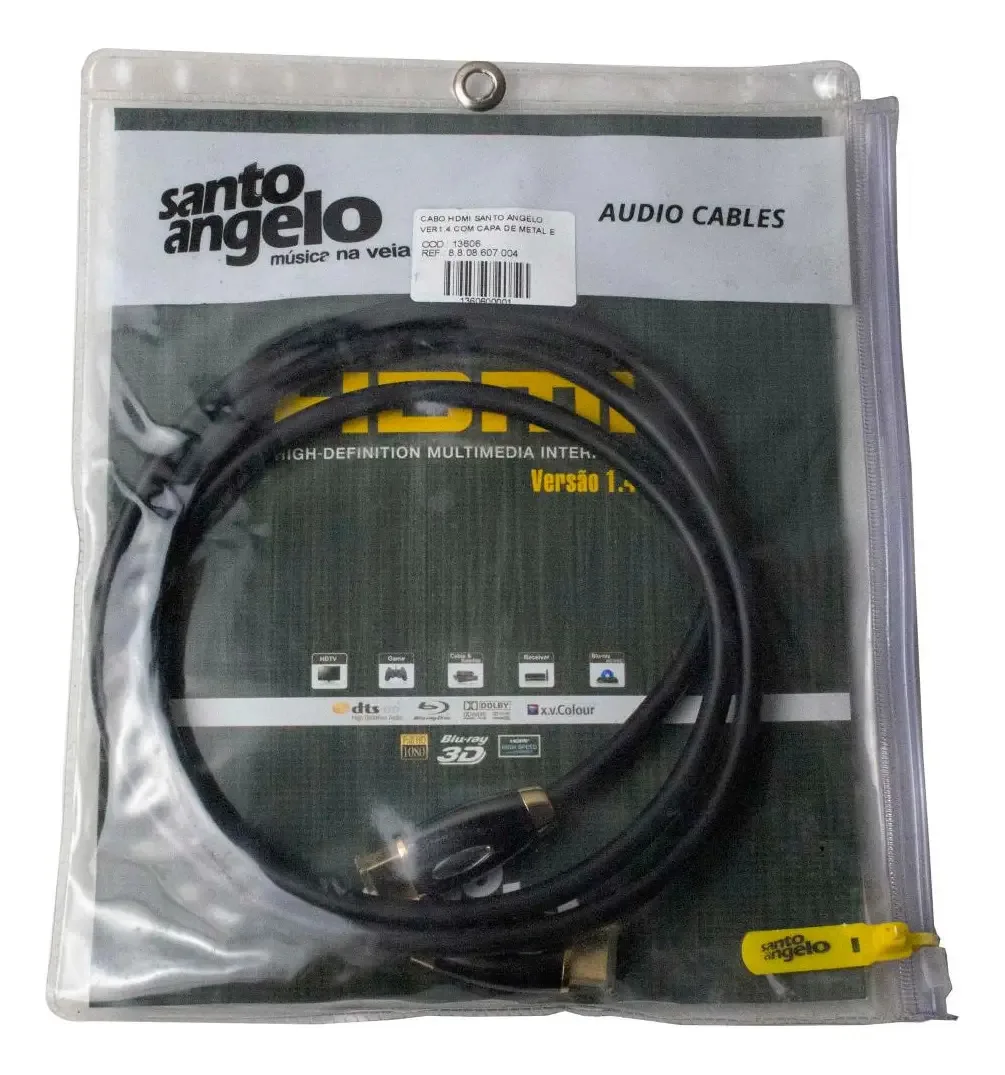 Santo Angelo Cabo HDMI X HDMI 1.5m Conector Banhado Ouro