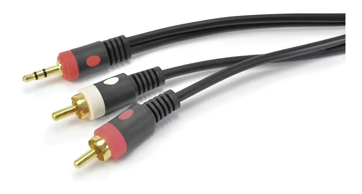 Cabo RCA P2 Stereo Santo Angelo 3m Preto para Instrumentos Musicais