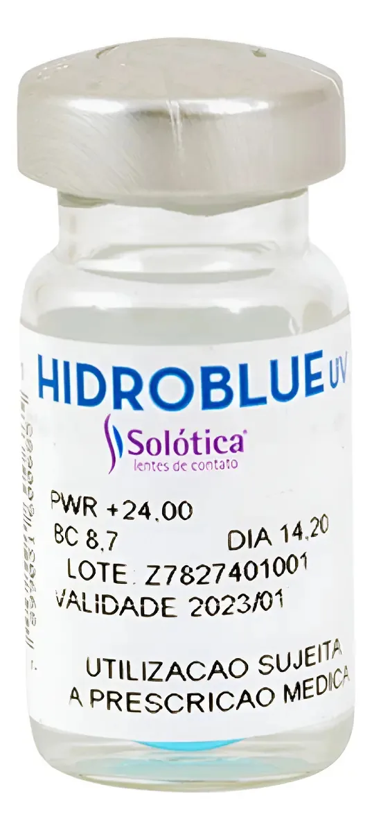 Lente de Contato Solótica Hidroblue UV para Hipermetropia 11.00