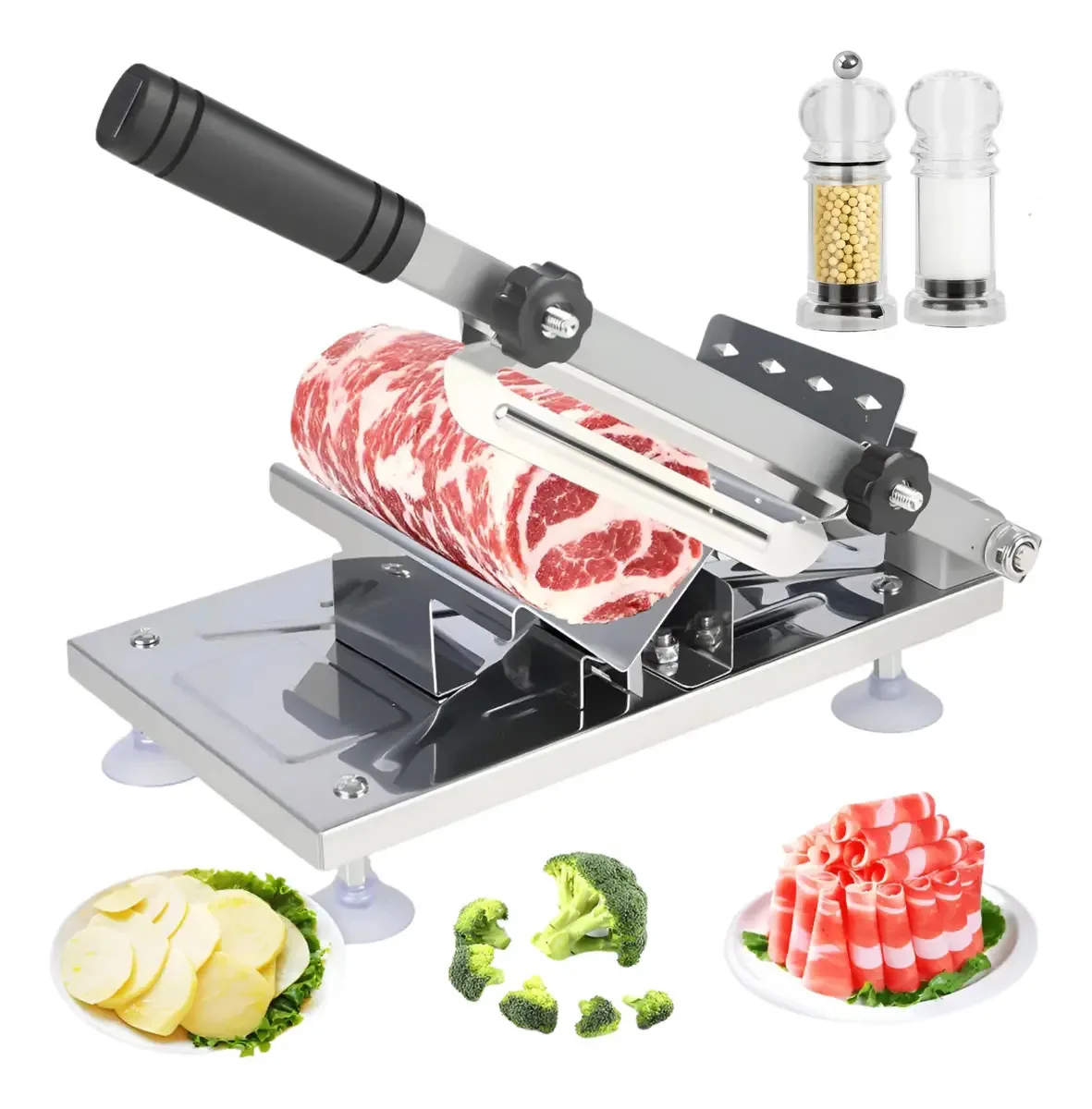 Fatiador Manual Snel Home Para Carnes Frios Legumes Prateado Aço