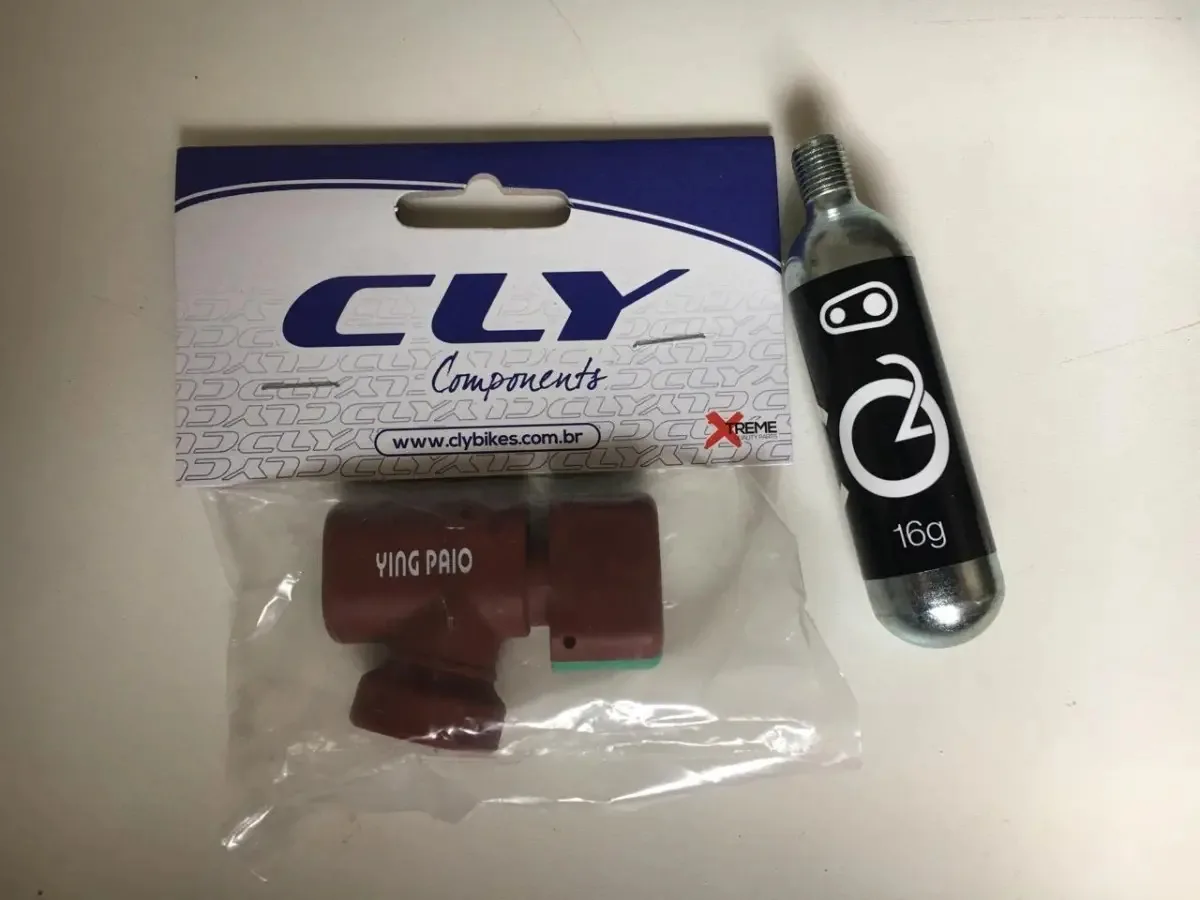 Bomba Dispositivo Para Cartucho De Co2 De Rosca + Co2 Cor Marrom
