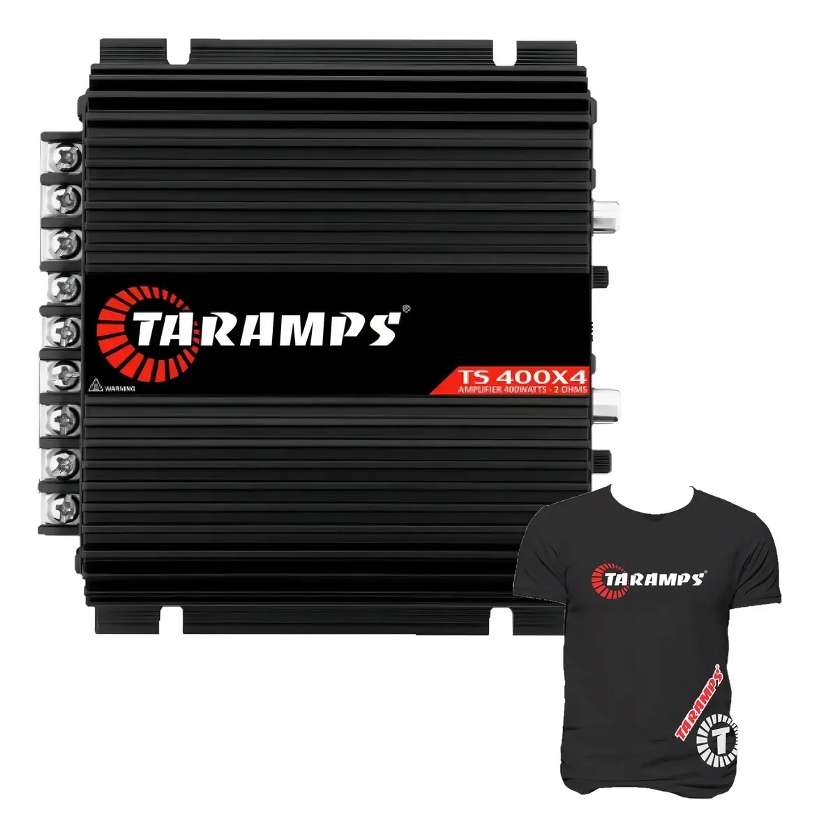 Modulo Amplificador Ts400x4 Fio E Rca Preto + Camiseta Cor M