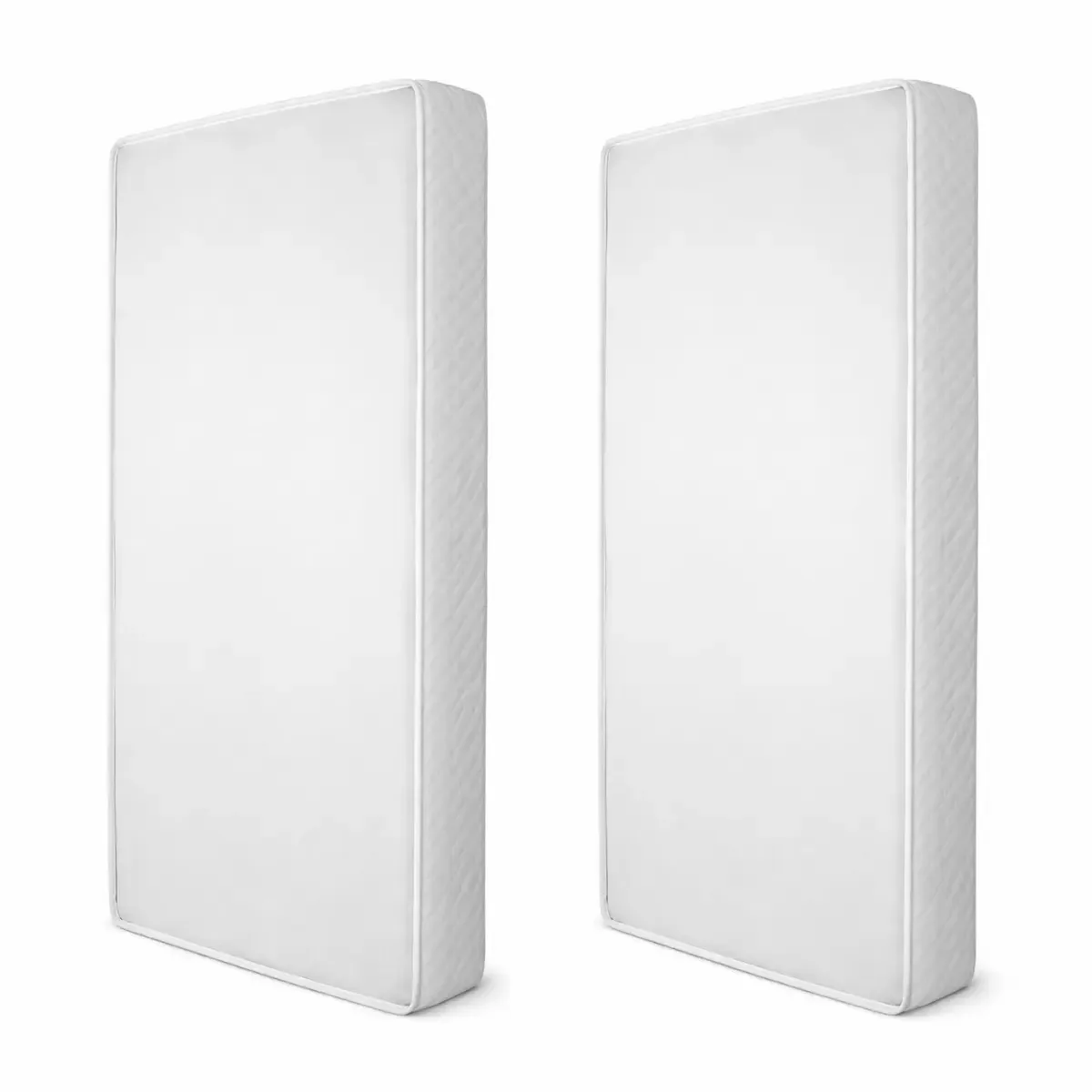Kit 2 Colchões Solteiro Confortável 188x88x12 Bordado Espuma D33 Cor Branco Para Cama Quarto - Av Móveis
