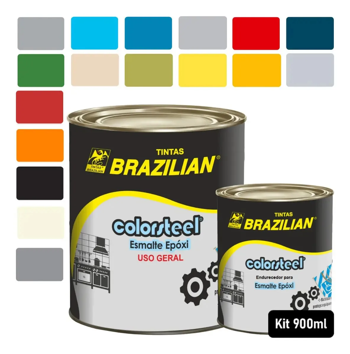 Tinta Epóxi Para Pisos De Banheiros E Cozinhas 900ml Cor Cinza Munsell N3,5