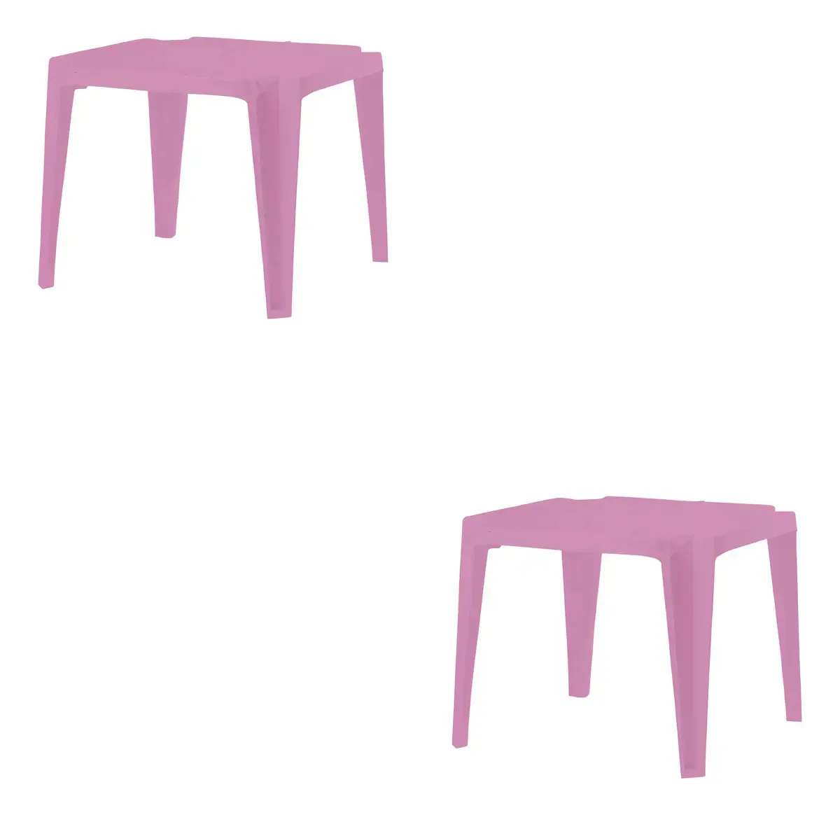 Kit 2 Mesas Infantil Plastico Atividade Resistente Rosa