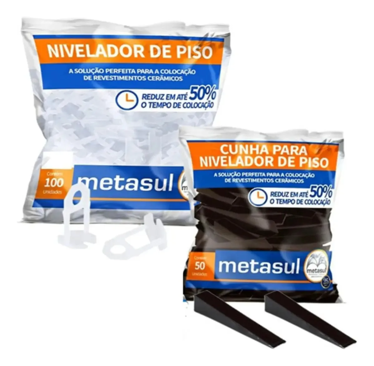 Kit Metasul para Nivelar Pisos: 1000 Niveladores e 200 Cunhas Brancas