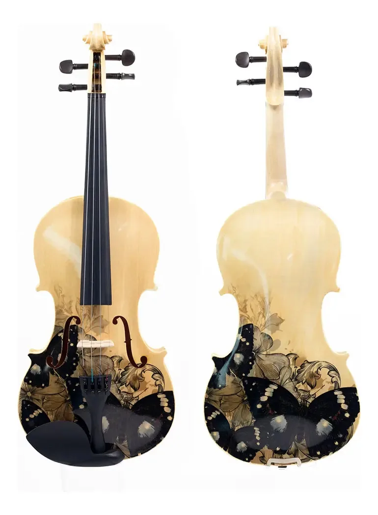 Violino Acústico Iniciante Borboleta Preta Kinglos 4/4