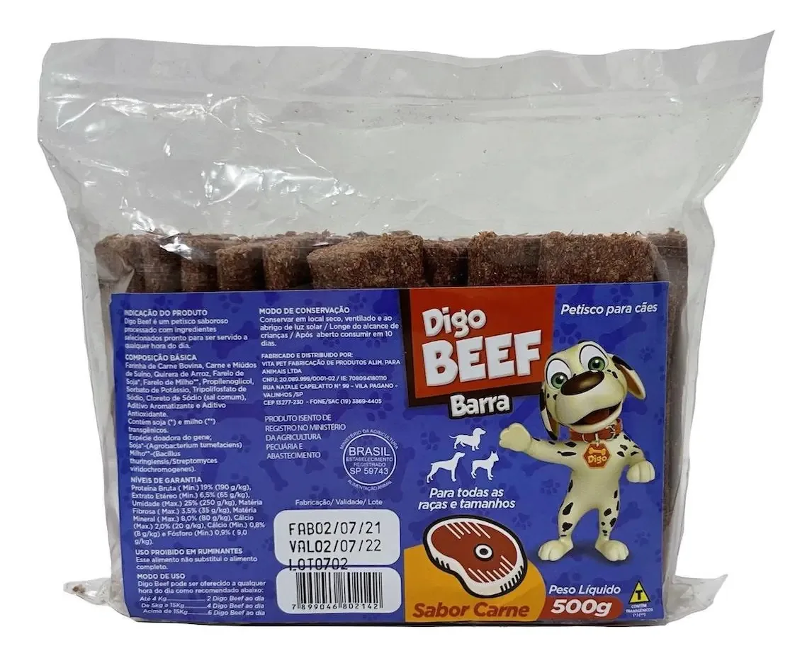 Bifinho Para Cães Sabor Carne 500gr