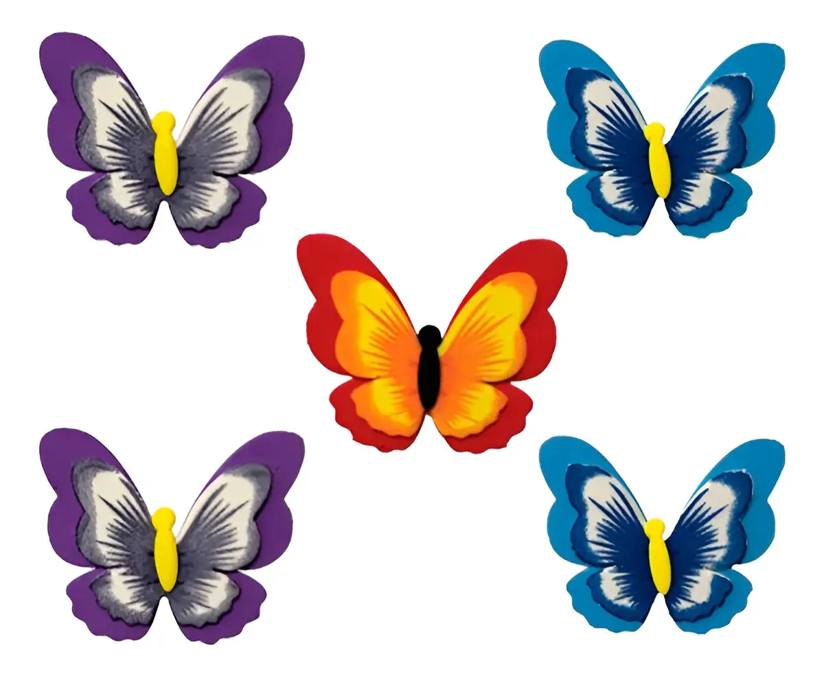 Aplique Borboleta 6 Peças Decoração Festas 1,8mm EVA Piffer