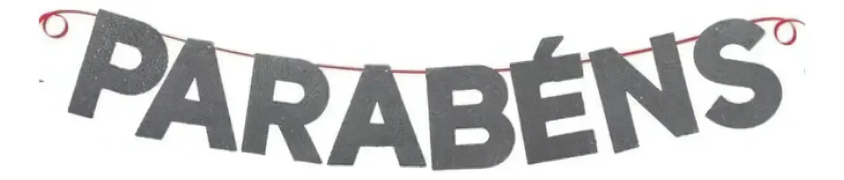 Faixa Decorativa Parabéns Prata E V A Com Glitter