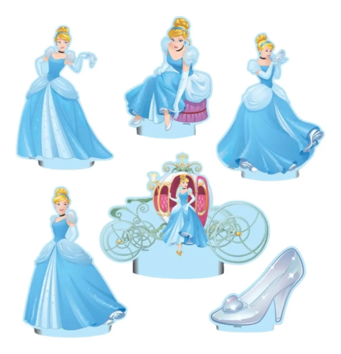 Kit Display Enfeite Mesa Festa Decoração Cinderela Princesa