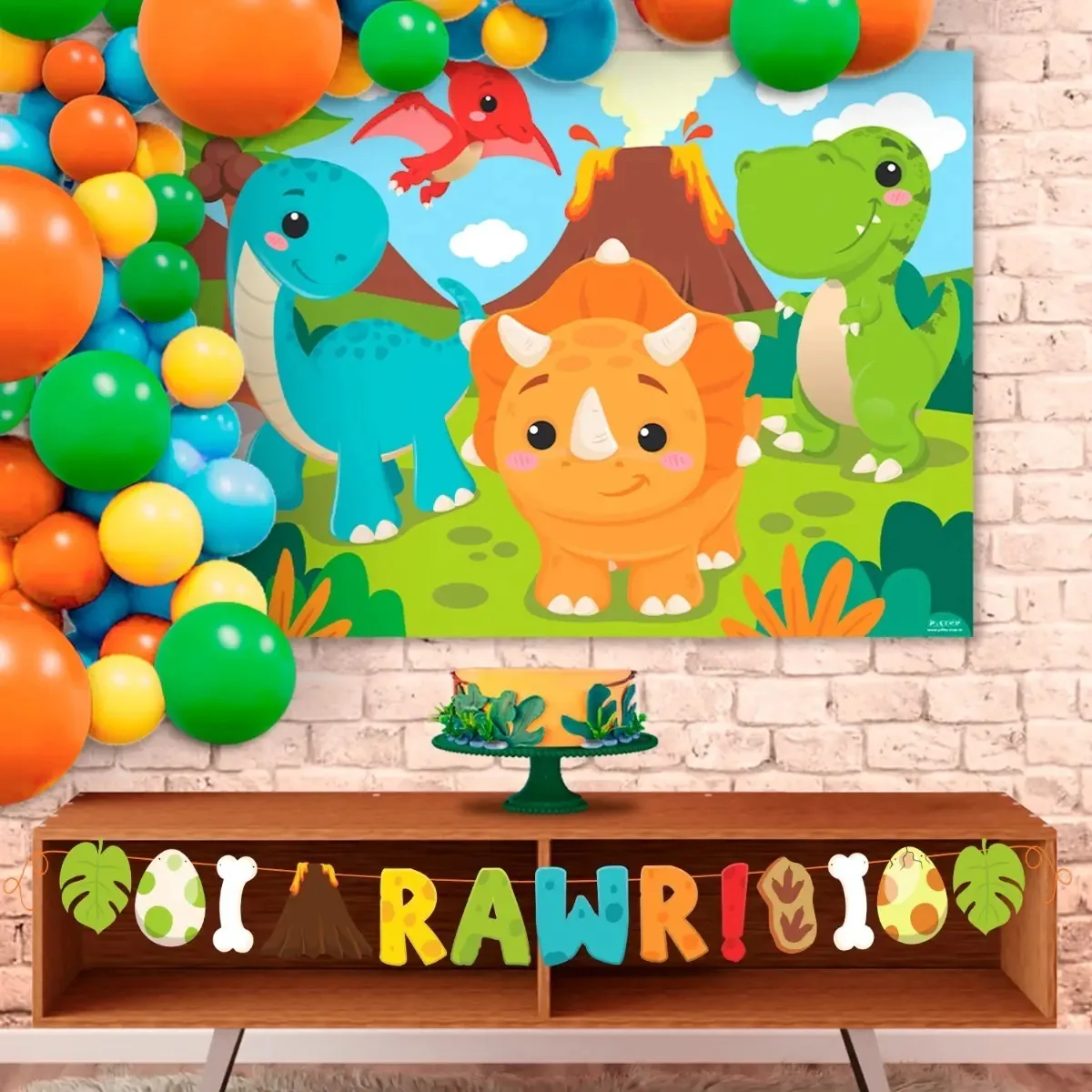 Faixa Decorativa Especial - Festa Dino Baby