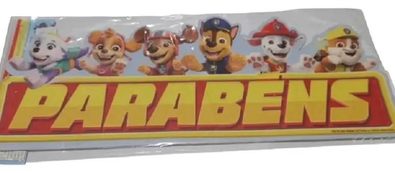 Enfeite Parabéns Patrulha Canina 3D Eva Piffer Decoração Festa Infantil