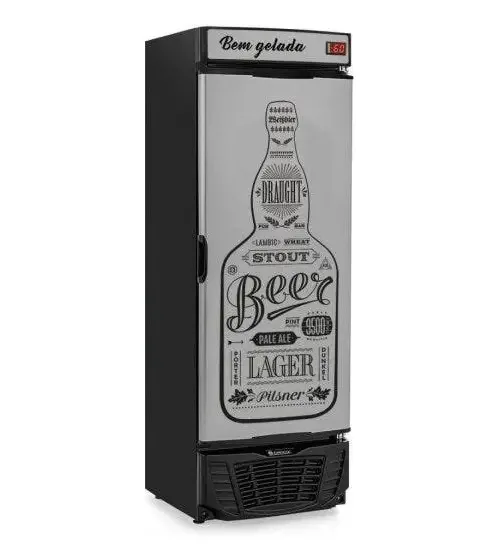 Cervejeira Porta Com Adesivo 450l Profissional Gelopar Wt Cinza