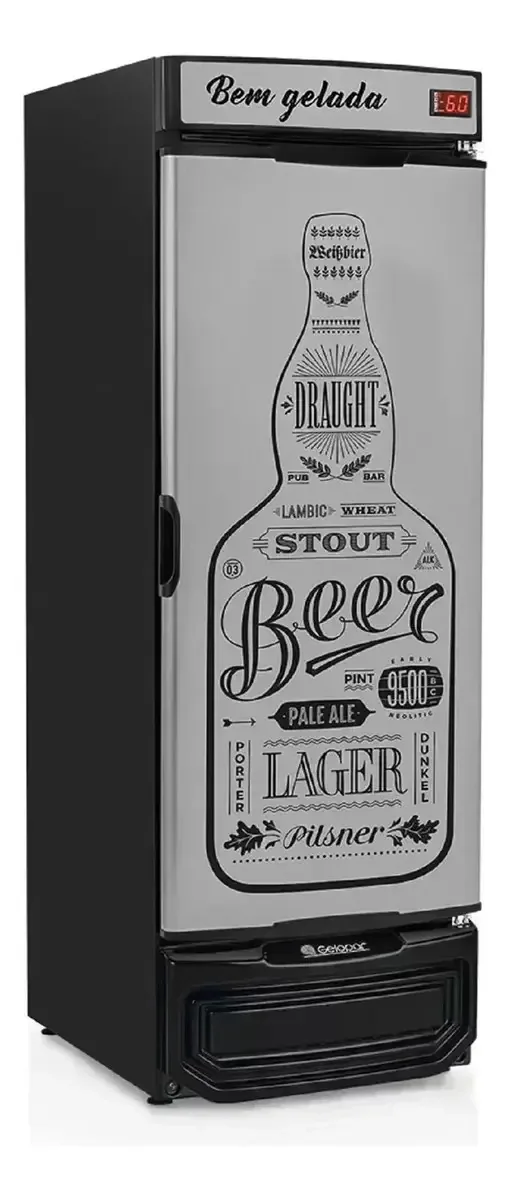 Cervejeira Porta Com Adesivo 570l Profissional Gelopar Wt Preto
