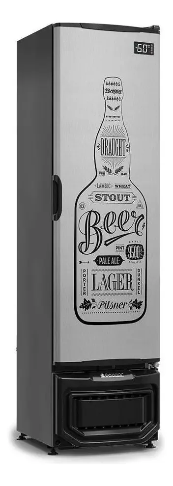 Cervejeira 228 Litros Gelopar Porta De Inox Vertical