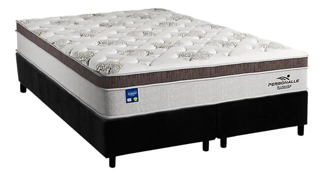 Cama Box Queen: Colchão Molas Plumatex Masterpocket Ensacad
