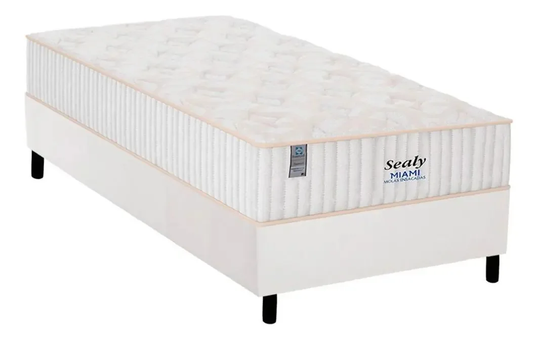 Cama Box Solteiro: Colchão Molas Plumatex Masterpocket Ensa