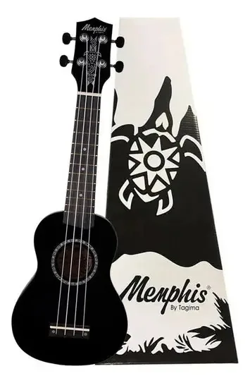 Ukulele Memphis Honu Preto Cor Preto