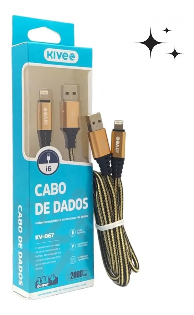 Cabo De Dados I6 3.4a 2m Kv-067 Cores Aleatórias