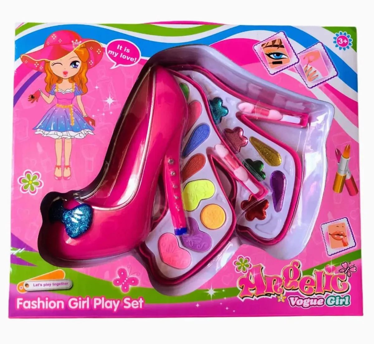 Kit Estojo De Maquiagem Infantil Sapato Rosa