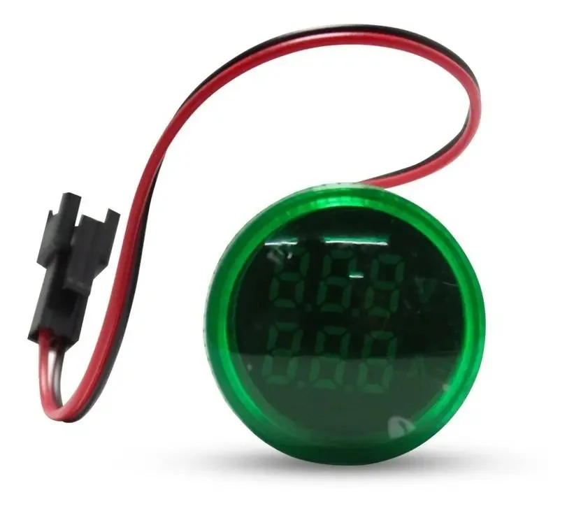 Voltimetro Amperimetro Verde 22mm 50-500vca / 0-100a