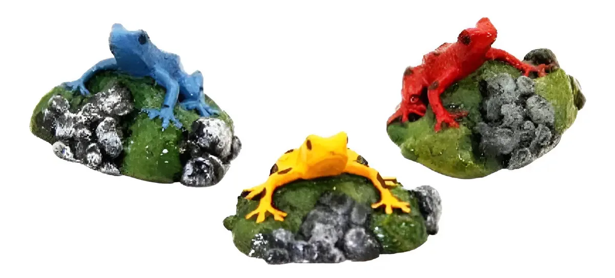 Kit de Enfeites Rã para Aquário e Jardim - Fragata (3 Peças)