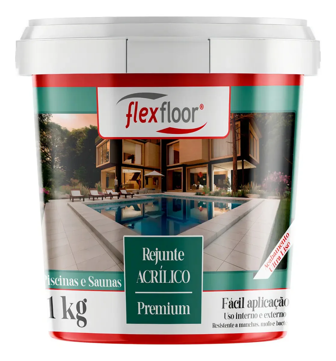 Rejunte Acrílico Impermeável Flexfloor 1kg Cinza Ártico