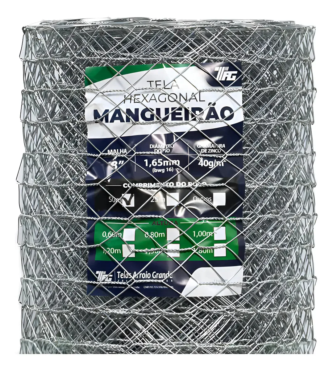 Tela Cerca Mangueirão Malha 3 Pol. Fio 1,65mm -rolo 50x0,60m