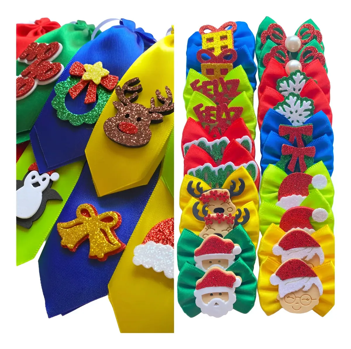 Kit De Natal 40 Unidades M(20 Laços + 20 Gravatas) Modelo 2 Kit Natal C/ 40