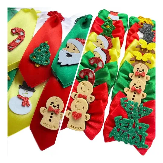 Kit De Natal 40 Unidades (20 Laços + 20 Gravatas) Tamanho M