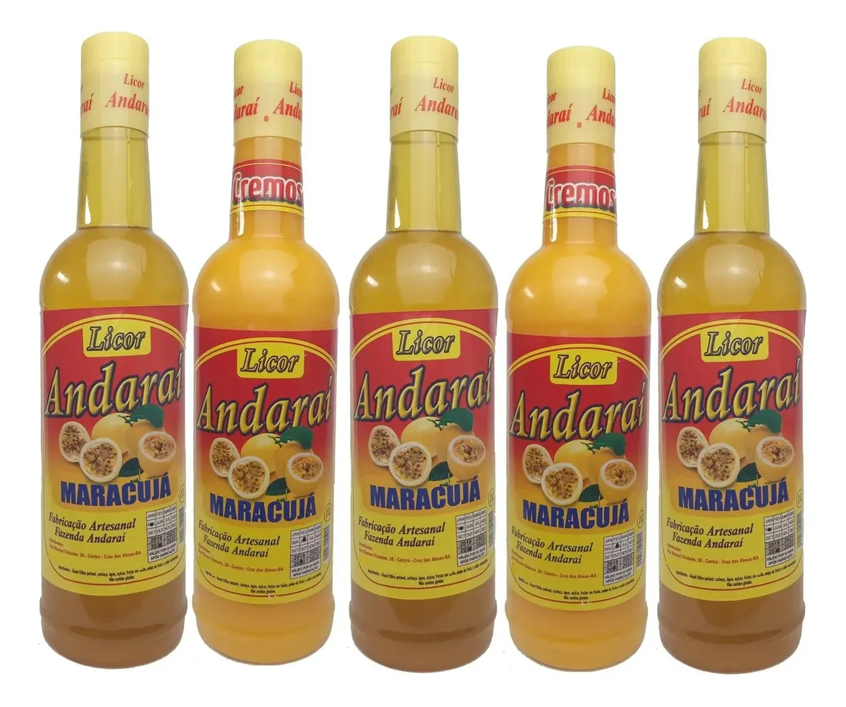 5 Litros Licor Maracujá Da Fruta Interior Bahia Puro