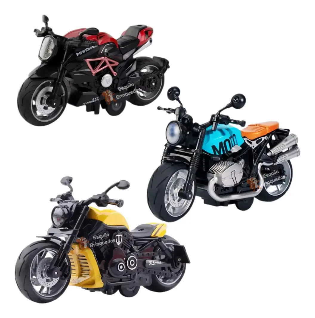 Kit 3 Super Motos Metal Fricção Miniatura 3 Unidades Cor Kit 3