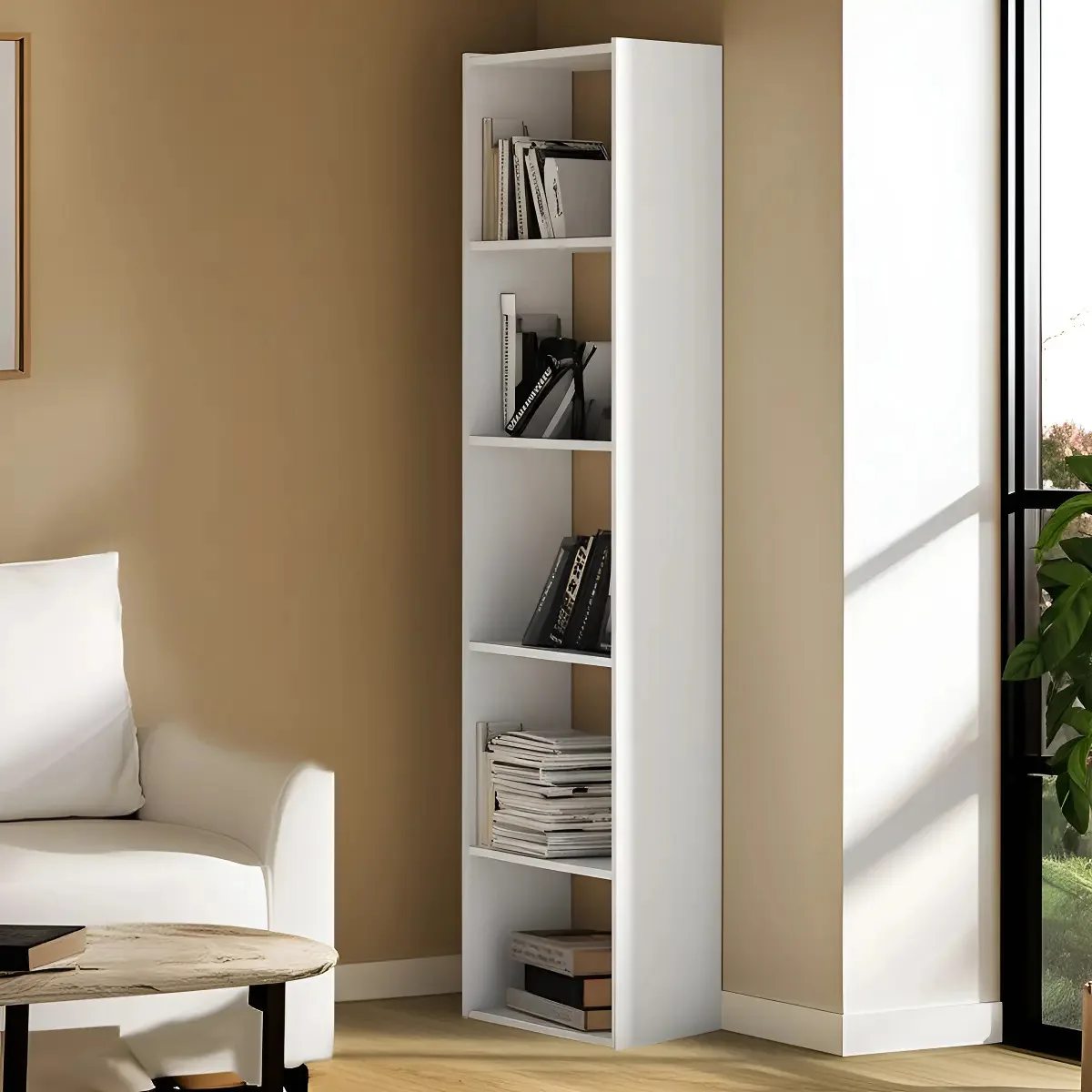 Ajl janaina estante para livros decorativa 4 prateleiras branco