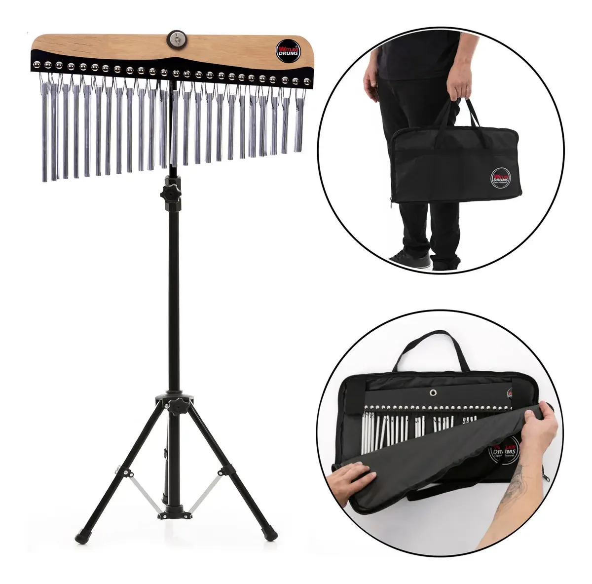 Carrilhão 48 Notas Witler Drums Alumínio com Pedestal e Bag Case