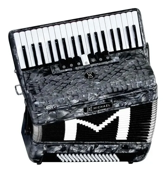 Acordeon Michael 80 Baixos ACM8007 PBK Preto Perolado